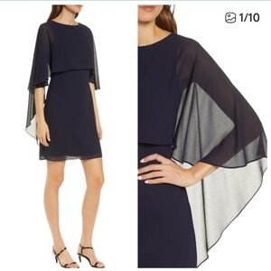 Vince Camuto Dark Blue Cape Dress 12